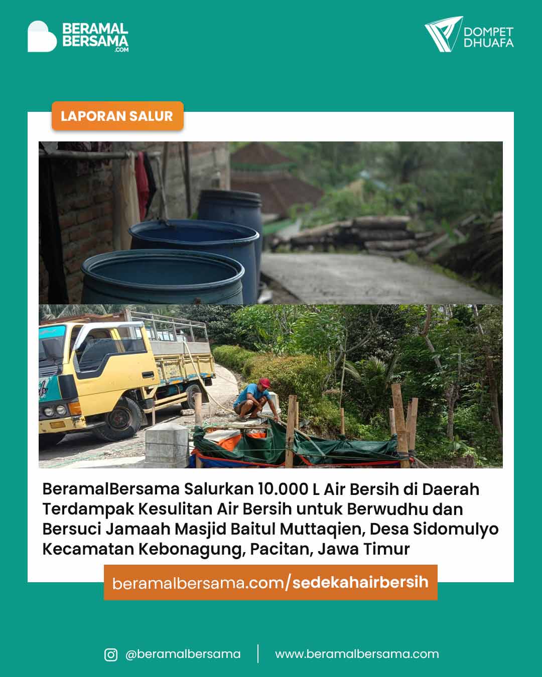 Air Bersih untuk Masyarakat Kebonagung Pacitan