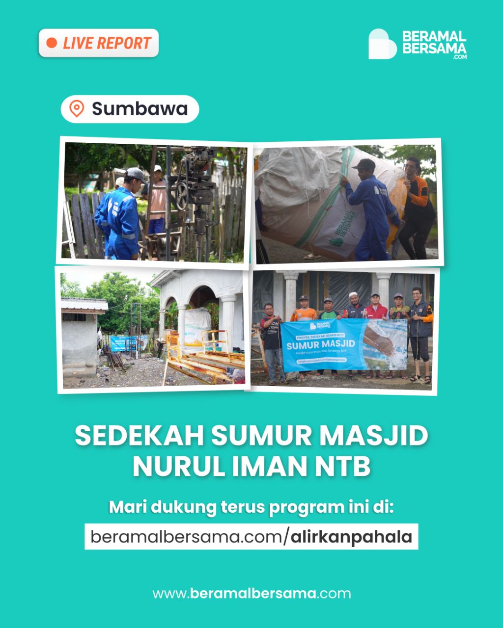 Alirkan Kebahagiaan dengan Air untuk Masjid Nurul Iman