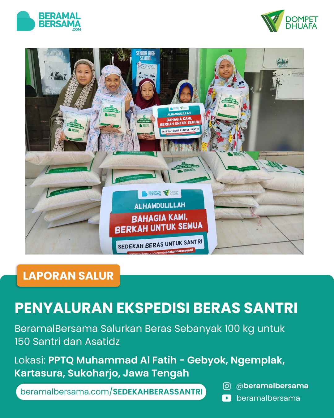 Amankan Persediaan Beras Santri PP Muhammad Al-Fatih