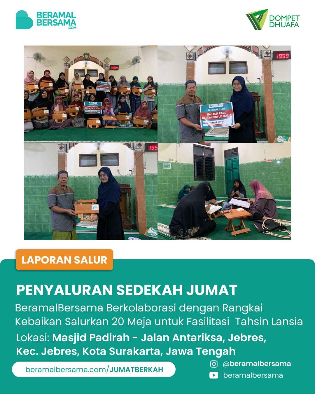 Bahagiakan Majlis Tahsin Masjid Padirah dengan Meja Ngaji