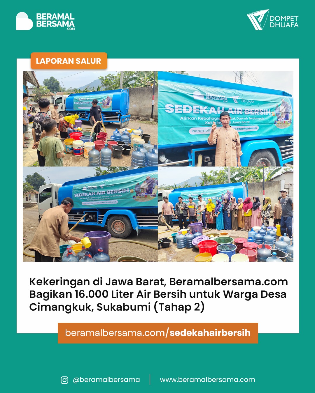 Bantuan Air untuk Kebutuhan Masyarakat Sukalarang (Tahap 2)