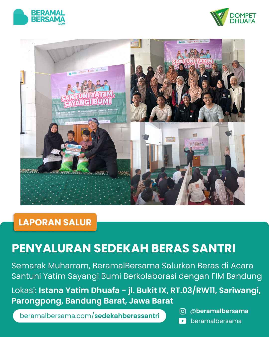 Beras untuk Panti Asuhan Istana Yatim Dhuafa