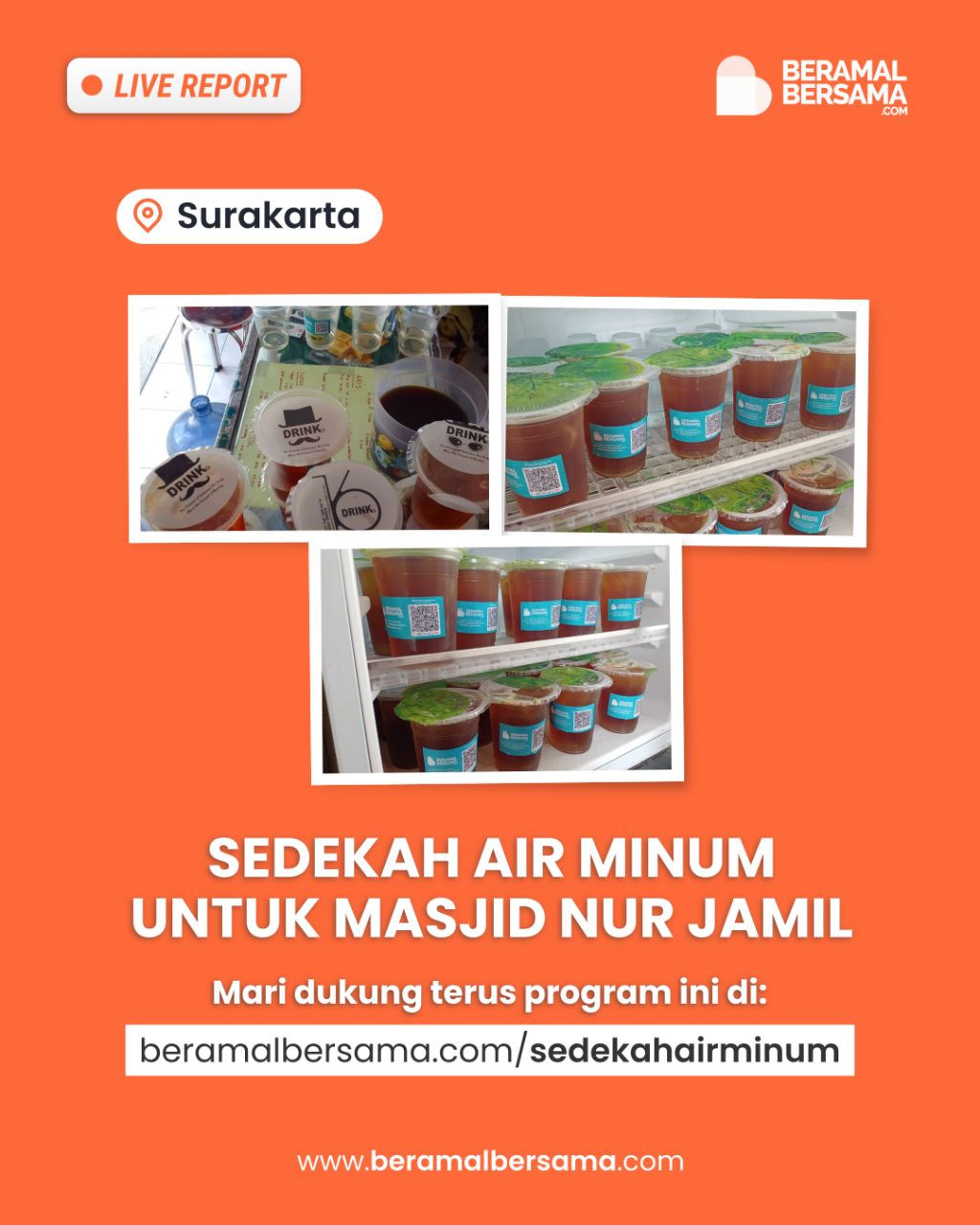 Berbagi Air Minum menghilangkan Dahaga Jamaah