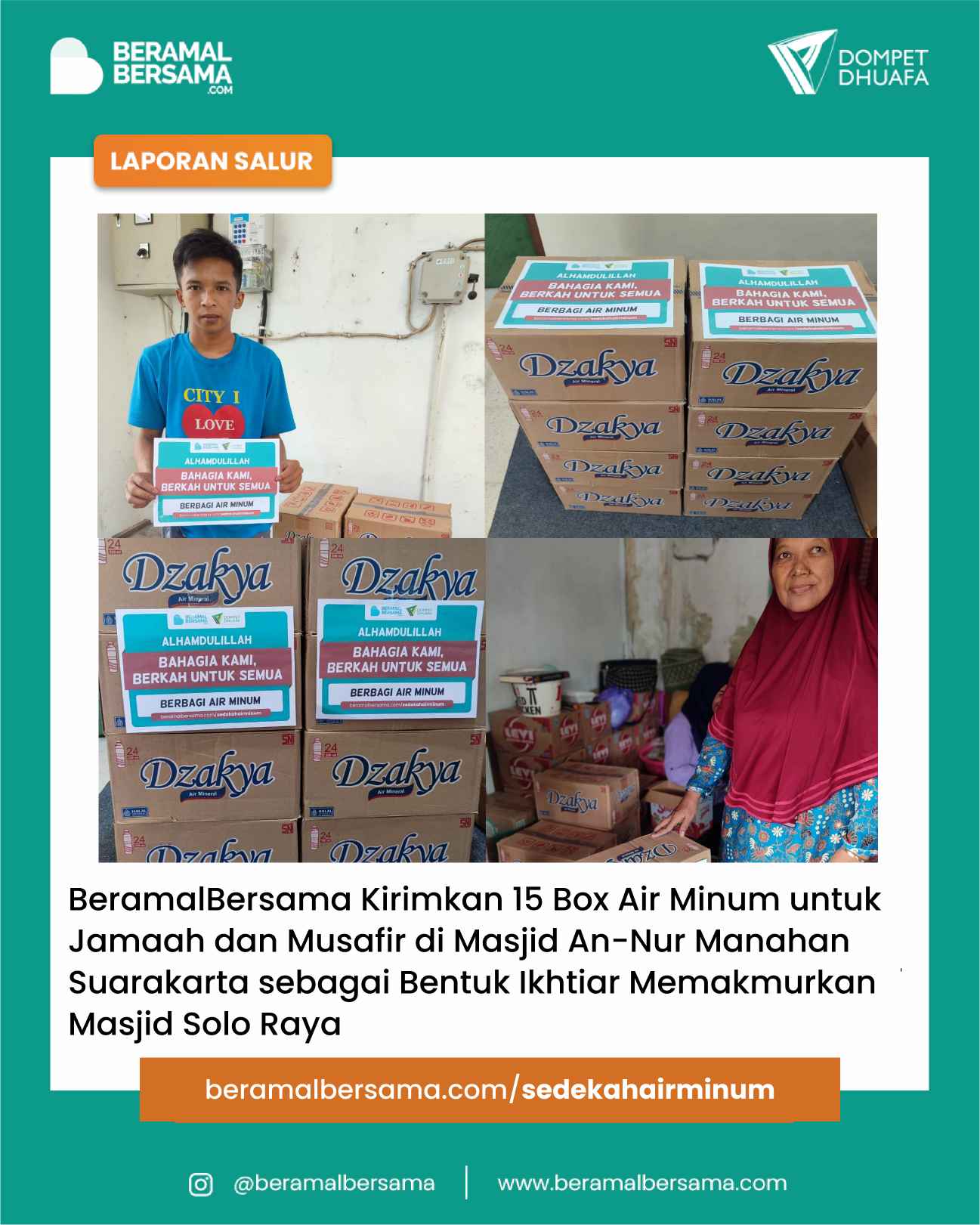 Berbagi Air Minum untuk Jamaah Masjid An-Nur Surakarta