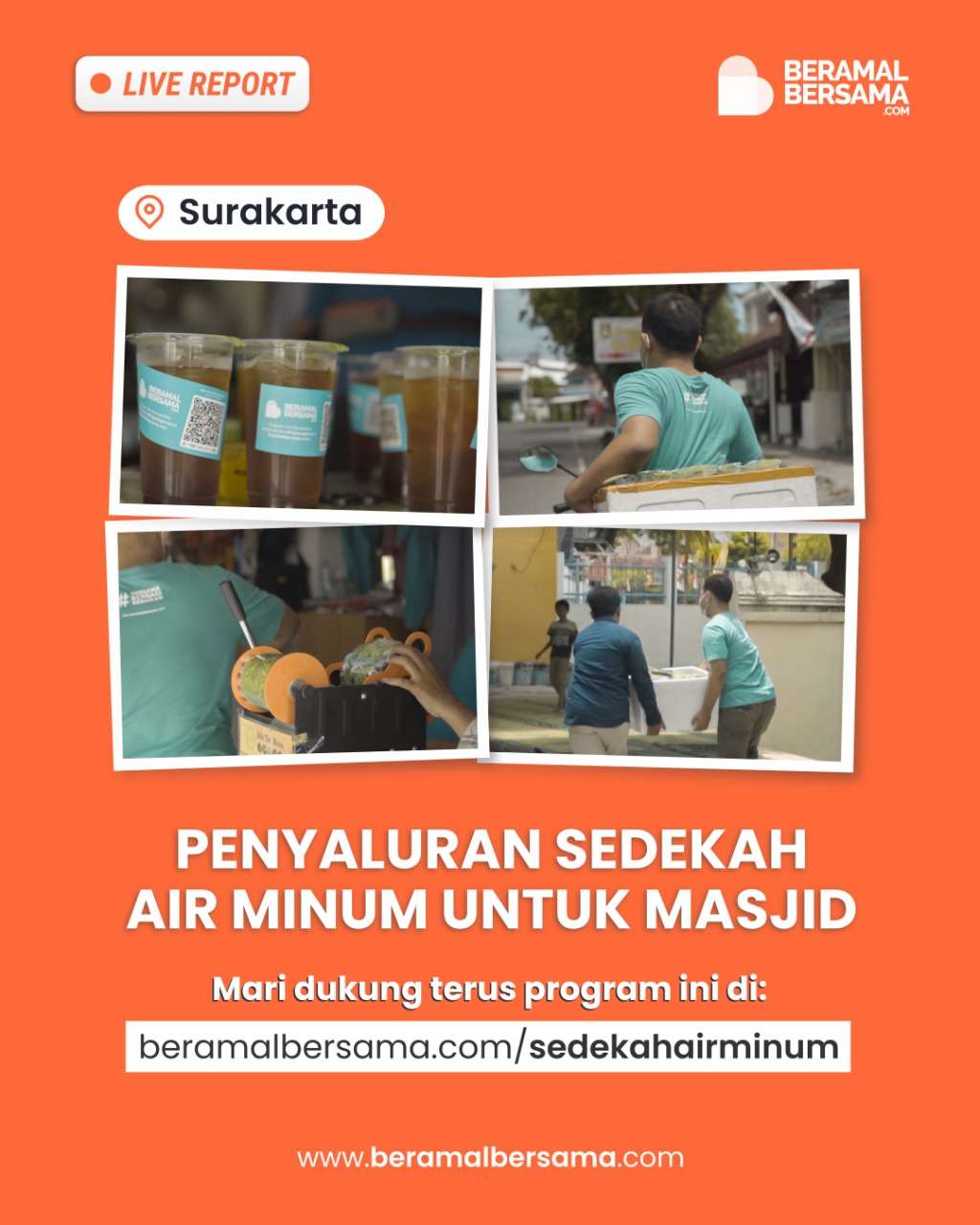 Berbagi Air Minum untuk Jamaah Masjid dan Pejuang Nafkah
