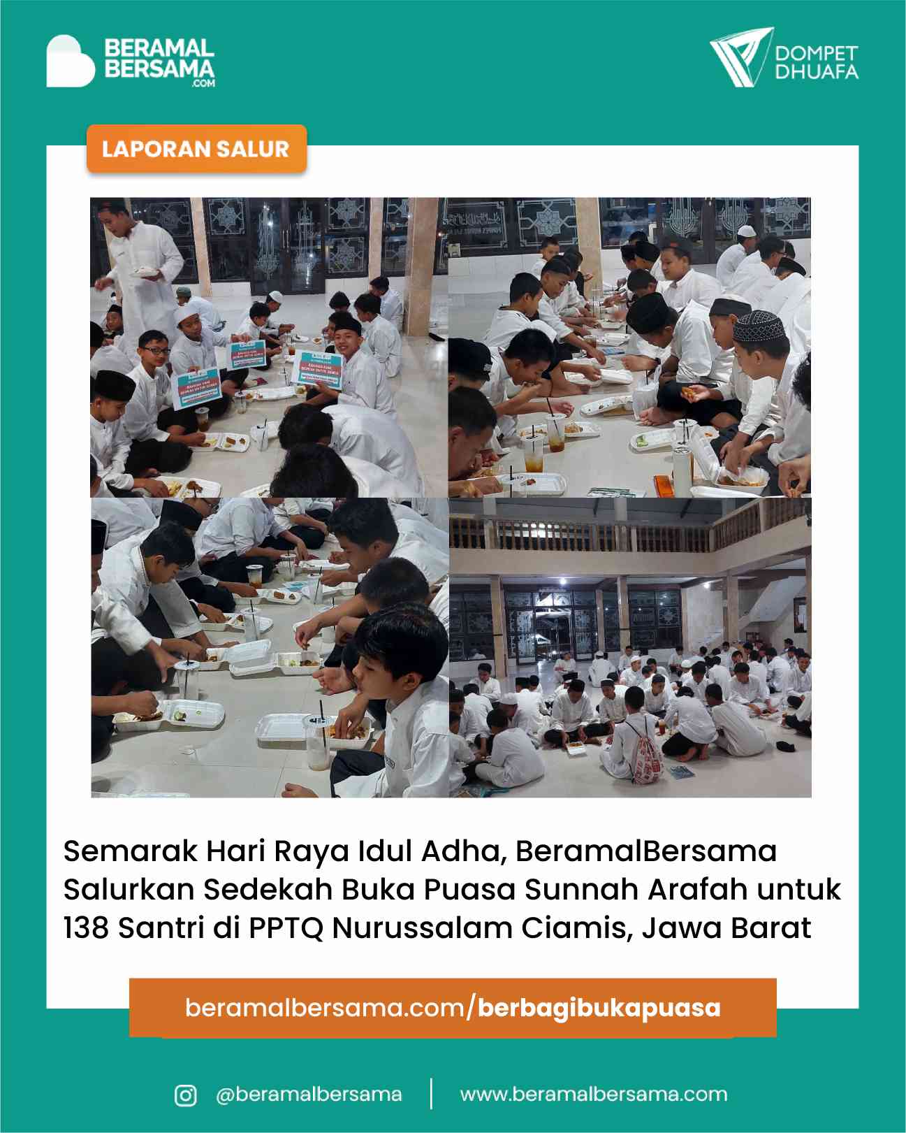 Berbagi Buka Puasa Arafah untuk PP Nurussalam