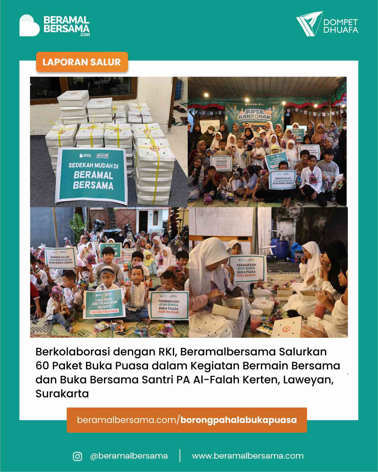 Berbagi Buka Puasa Bersama Santri TPQ Mushola Al-Falah