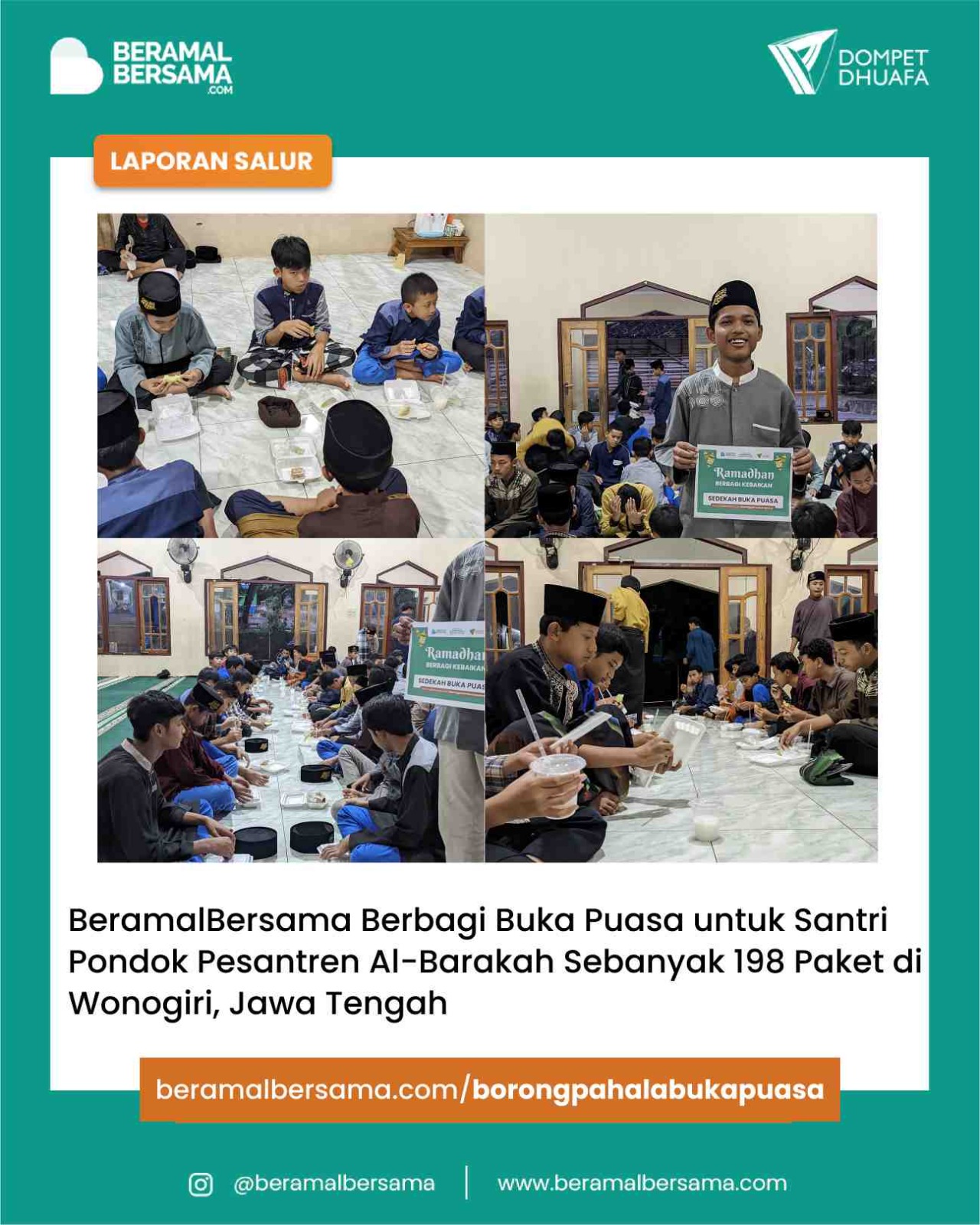 Berbagi Buka Puasa di PP Al-Barakah Wonogiri