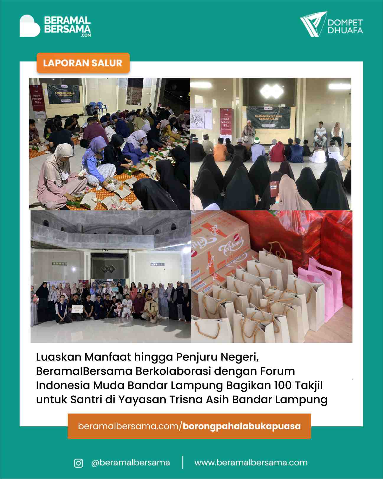 Berbagi Buka Puasa di Yayasan Trisna Asih Bandar Lampung