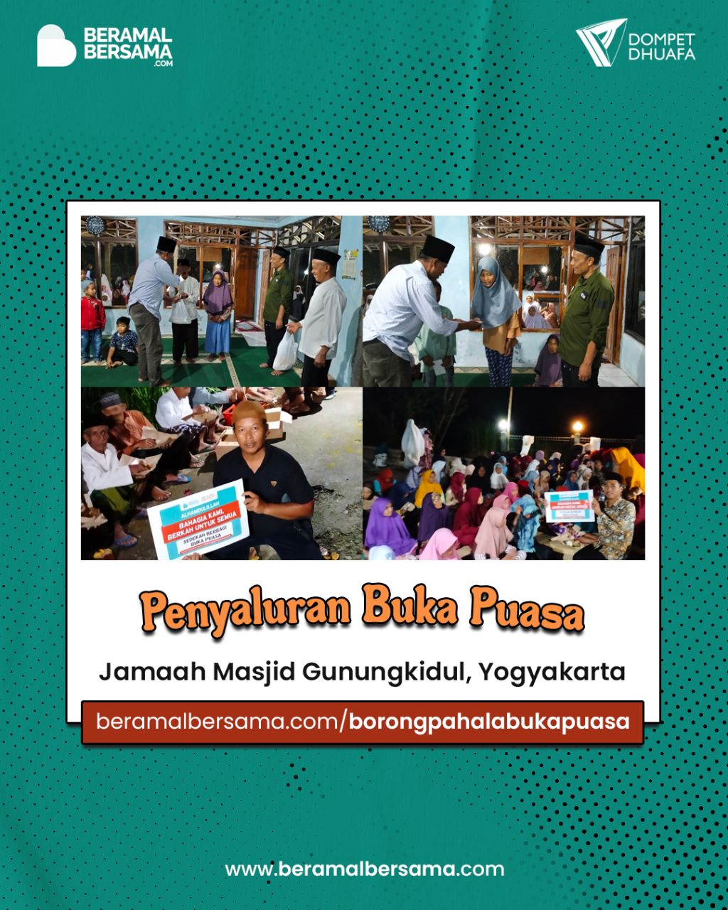 Berbagi Buka Puasa Jamaah Masjid di Hari ke Dua Puluh lima