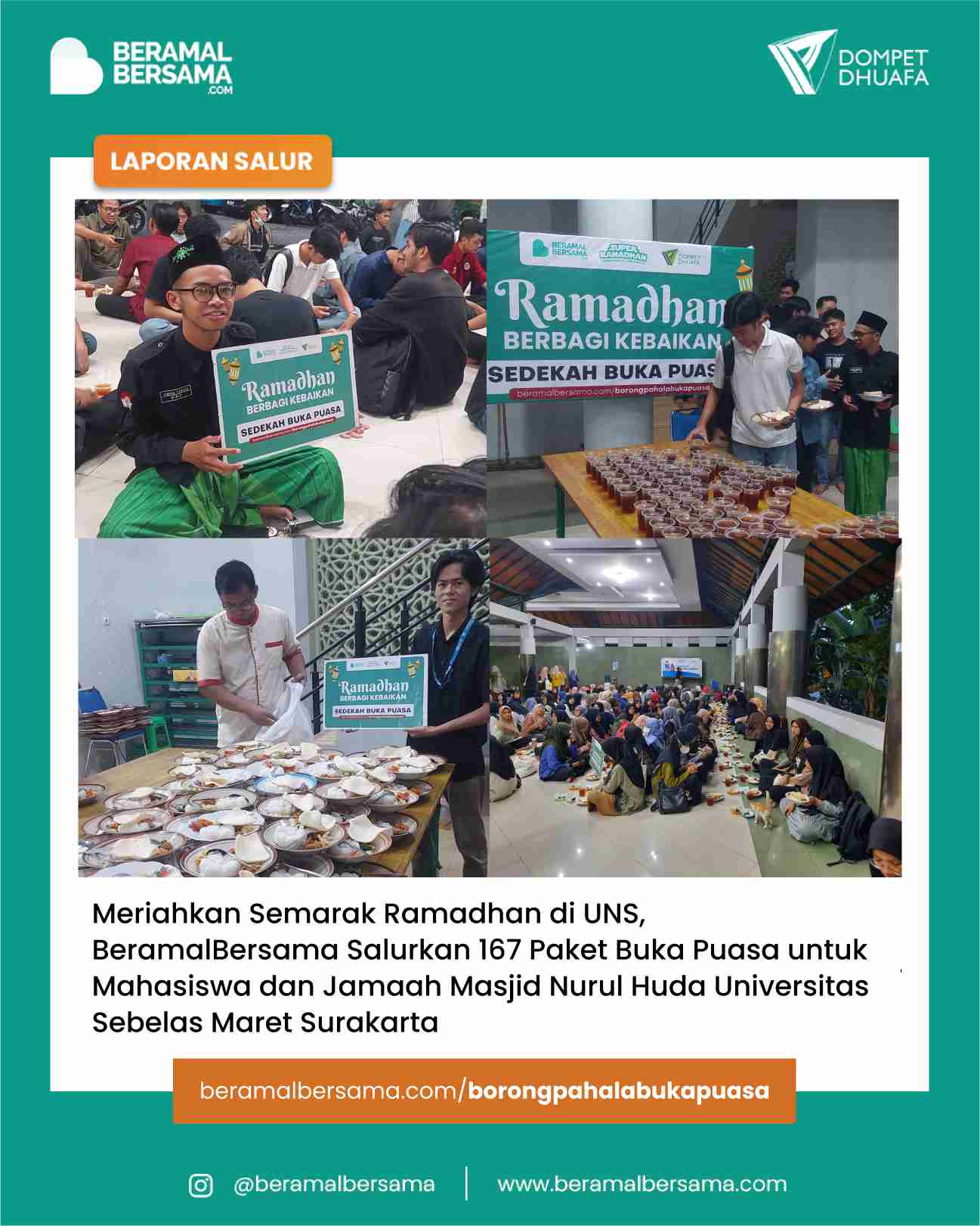 Berbagi Buka Puasa Masjid Nurul Huda UNS