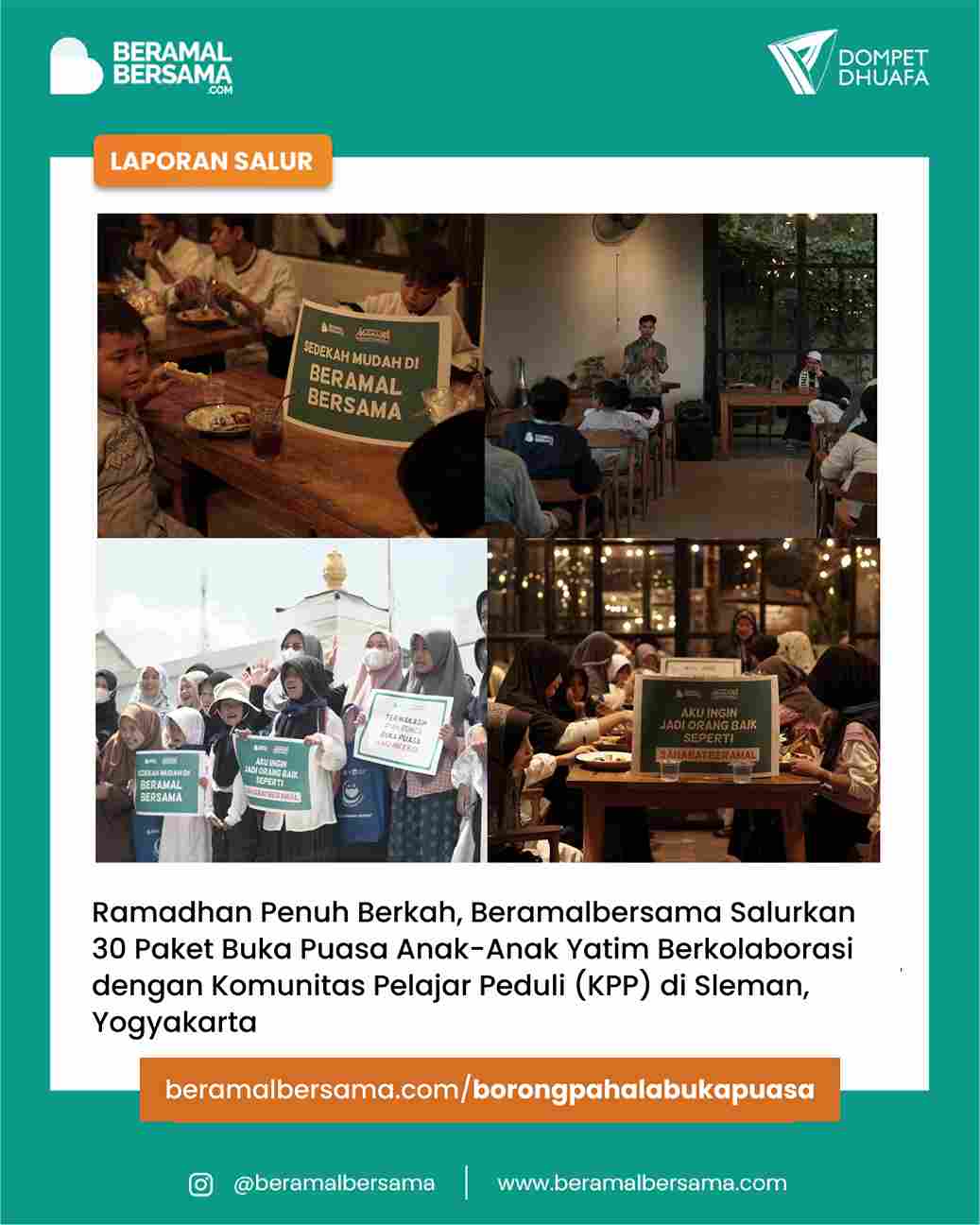 Berbagi Buka Puasa untuk Anak-anak Yatim di Sleman bersama Komunitas Pelajar Peduli (KPP)