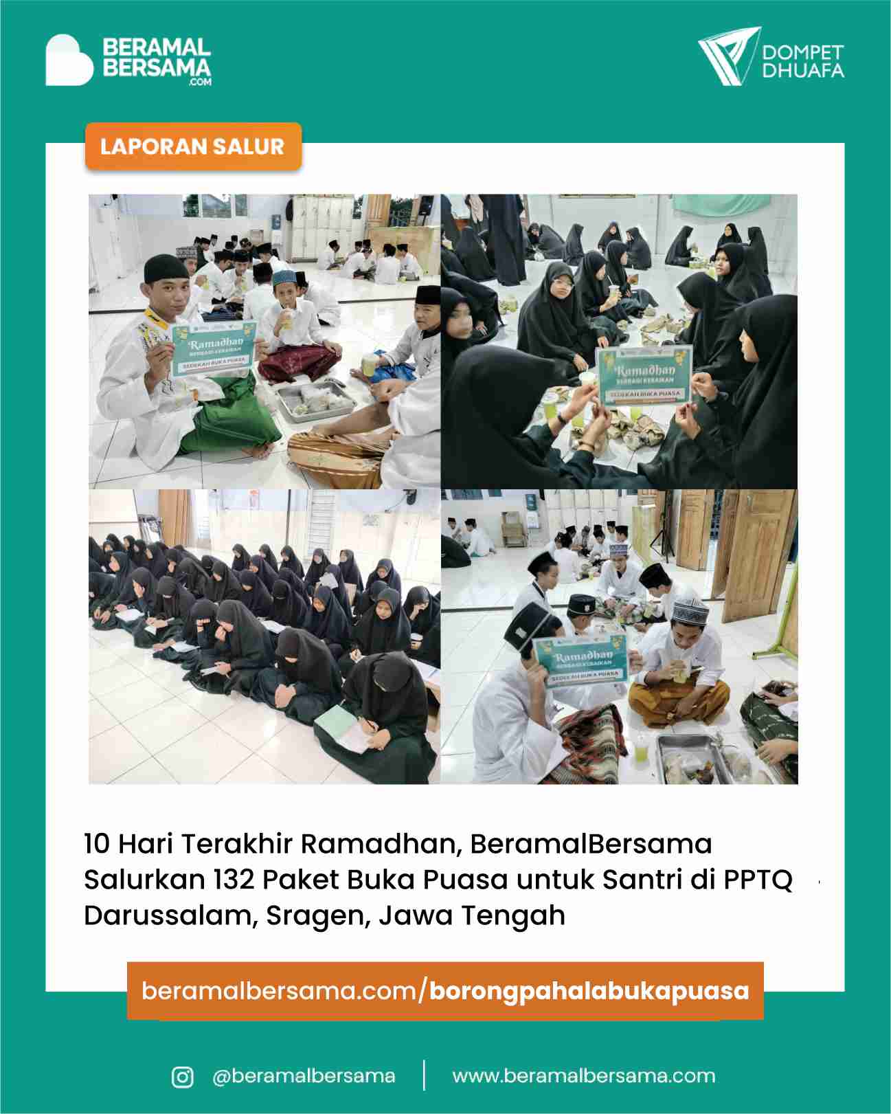 Berbagi Buka Puasa  untuk PP Darussalam Sragen