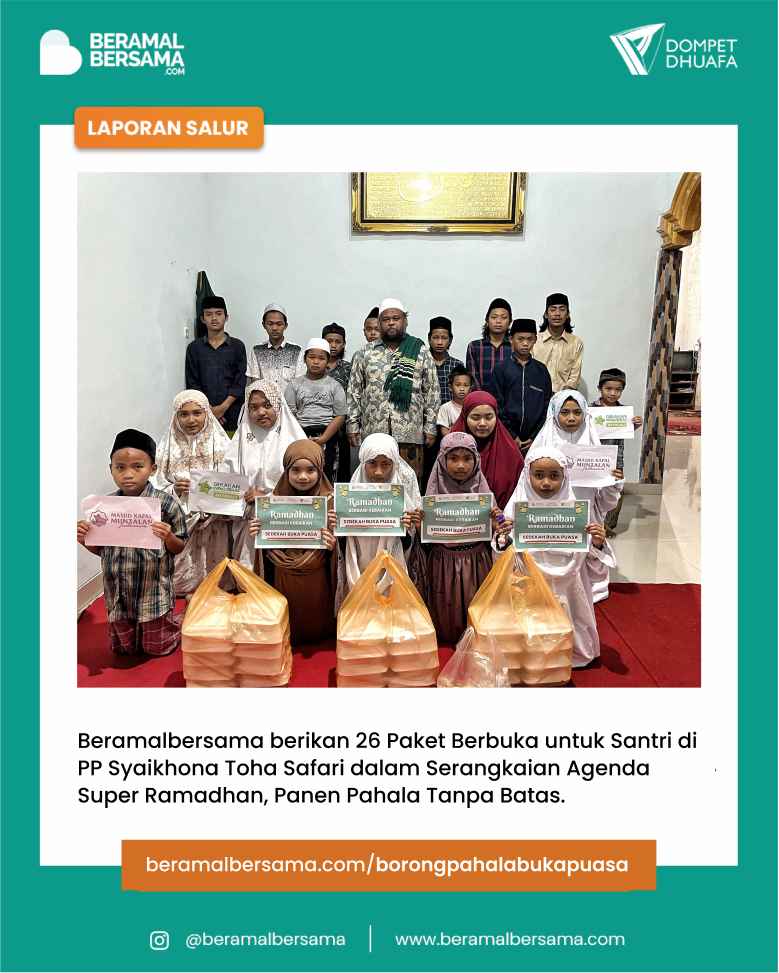 Berbagi Buka Puasa  untuk PP Syaikhona Toha Safari Panen Pahala Tanpa Batas