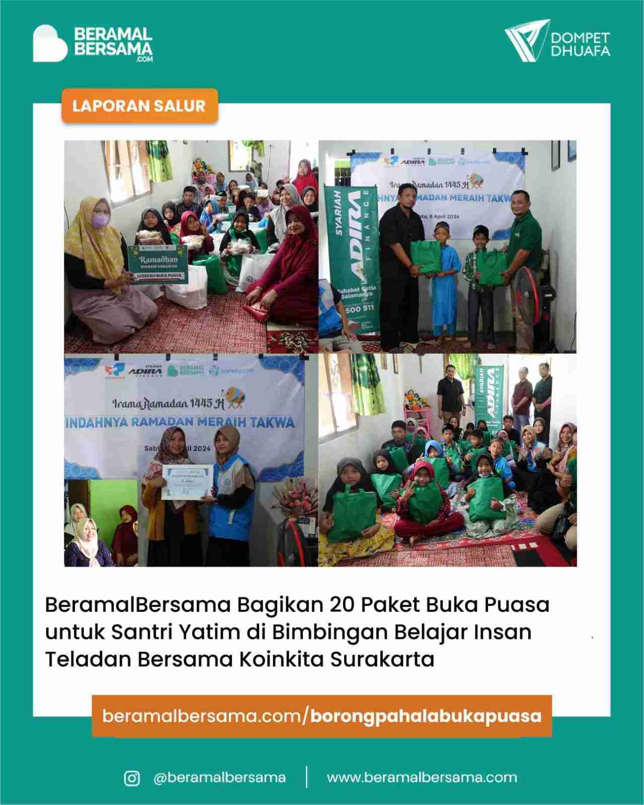 Berbagi Buka Puasa  untuk Santri Yatim Bimbel Insan Teladan