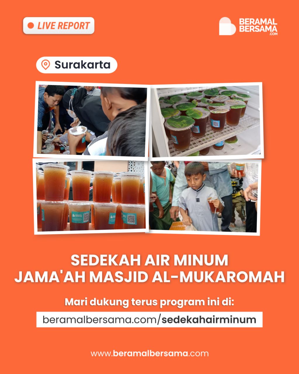 Berbagi Es Teh Jamaah Masjid di Hari Jumat Berkah