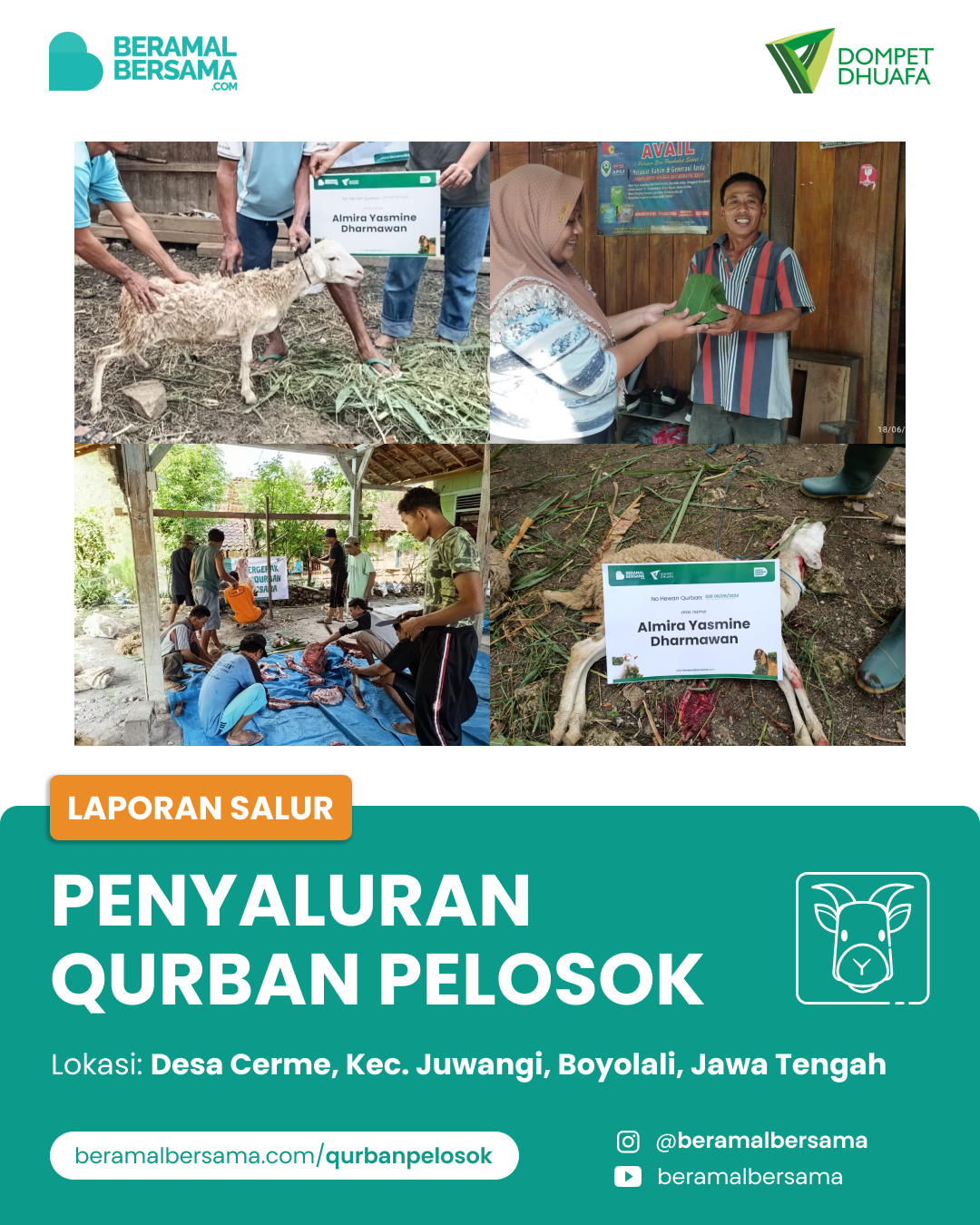 Berbagi Hewan Qurban Hingga Pelosok untuk Warga Sekitar Mushola Al-Islah 2