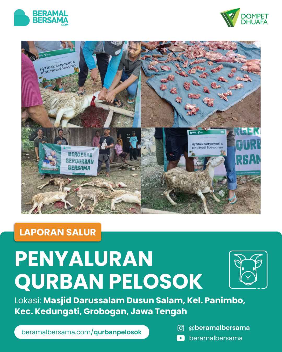 Berbagi Hewan Qurban untuk Pelosok Grobogan Jamaah Masjid Darussalam 4