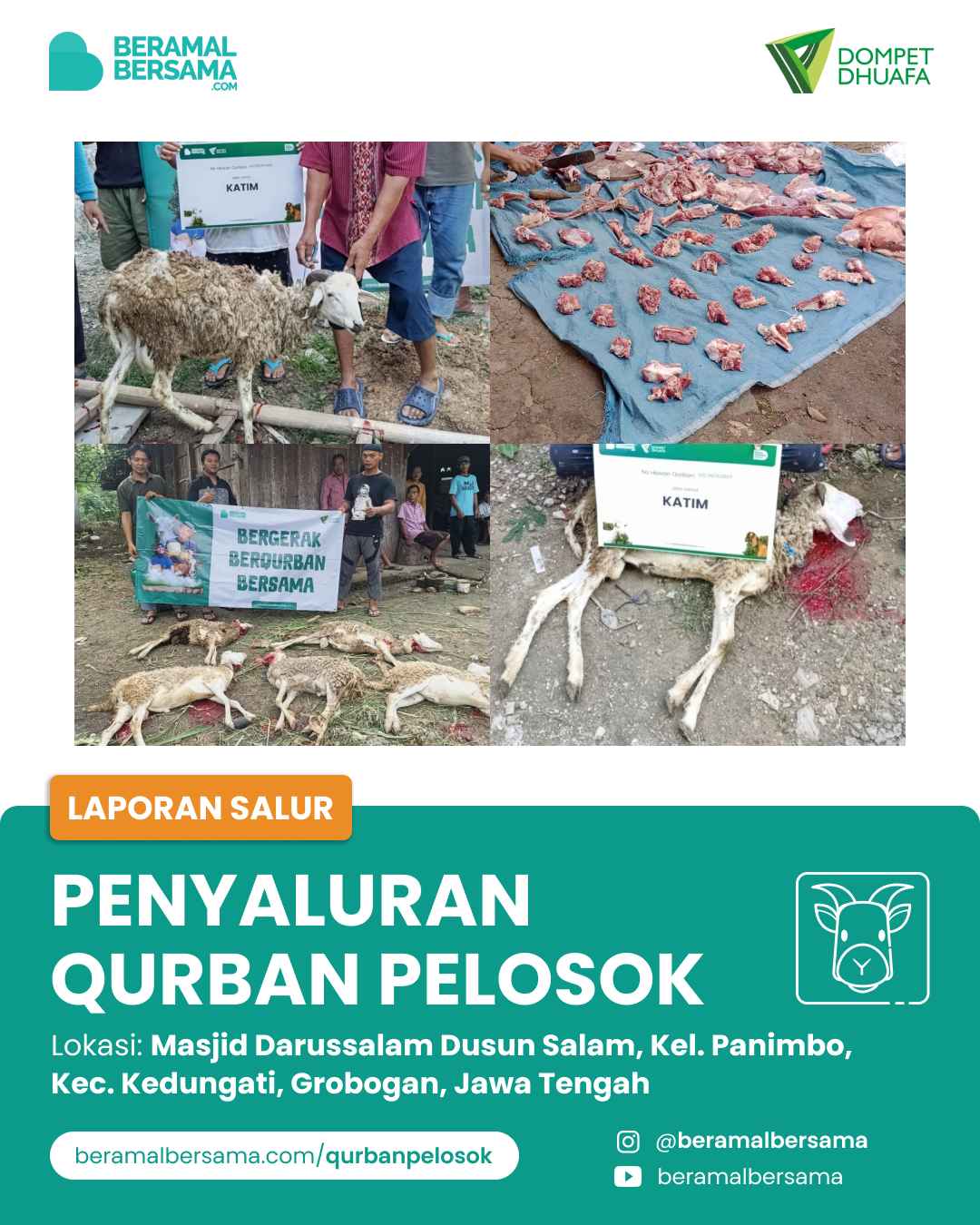 Berbagi Hewan Qurban untuk Pelosok Grobogan Jamaah Masjid Darussalam 5