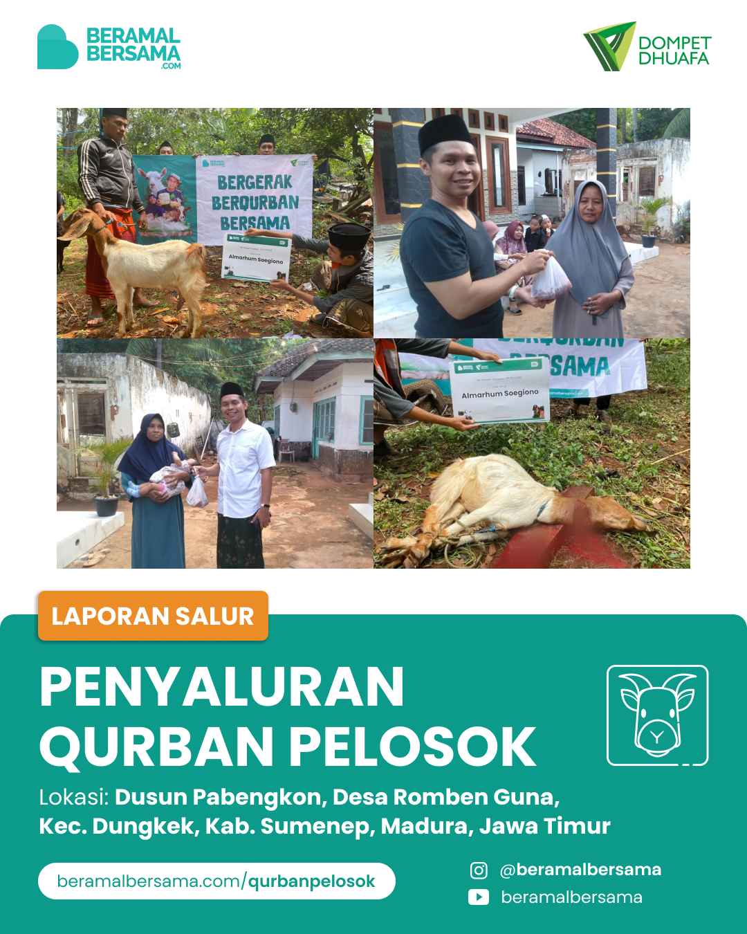 Berbagi Hewan Qurban untuk Warga Lembaga Pendidikan Nurul Iman di Pelosok Sumenep