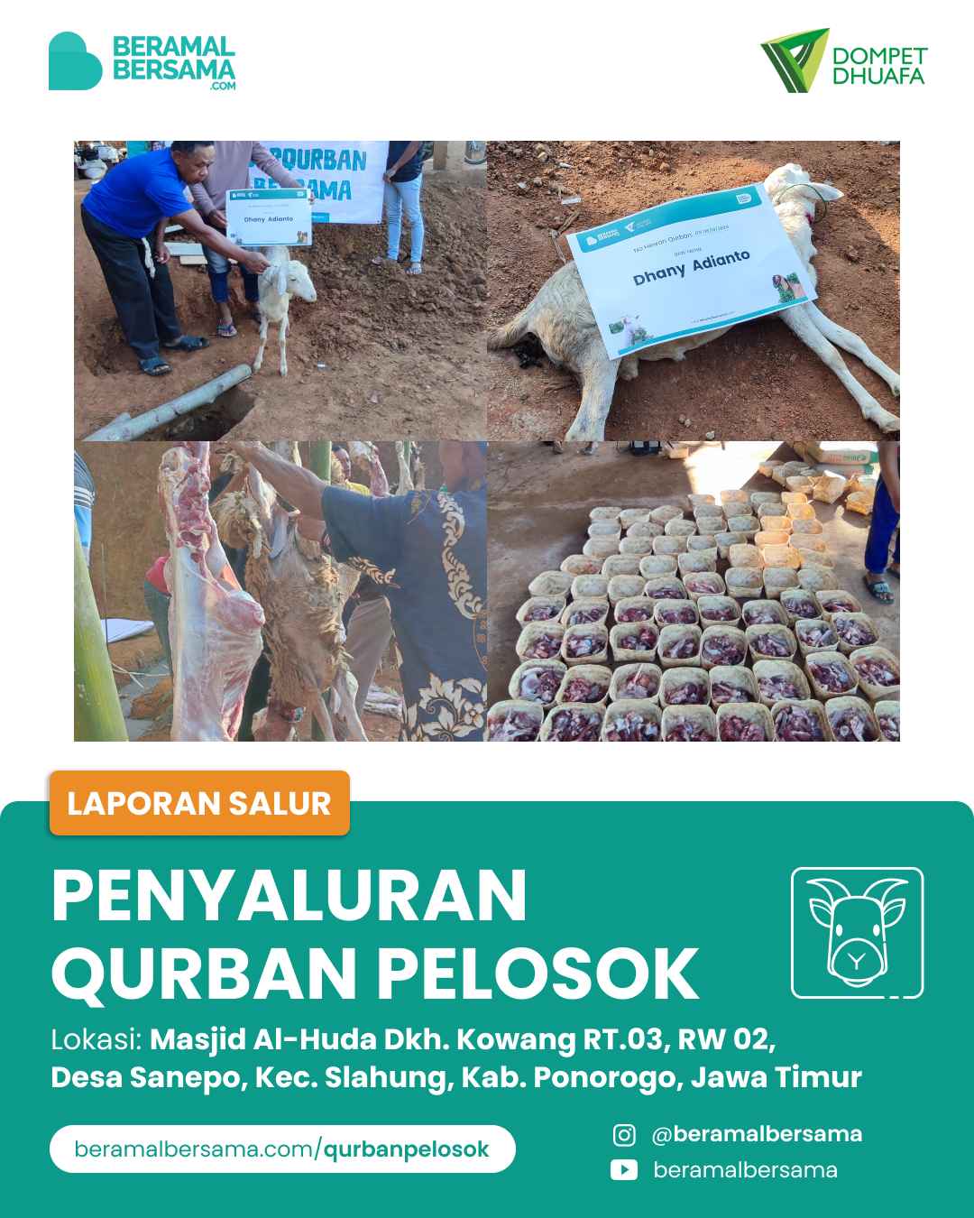 Berbagi Hewan Qurban Untuk Warga Masjid Al-Huda 11