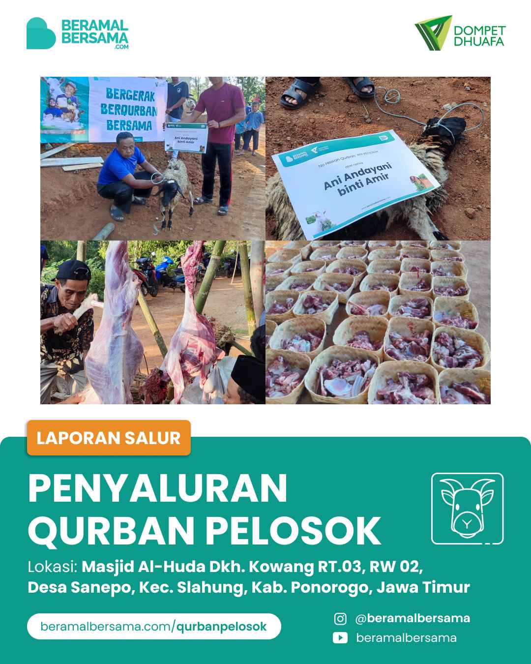 Berbagi Hewan Qurban Untuk Warga Masjid Al-Huda 5