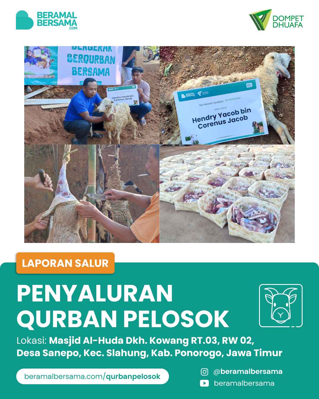 Berbagi Hewan Qurban Untuk Warga Masjid Al-Huda 6