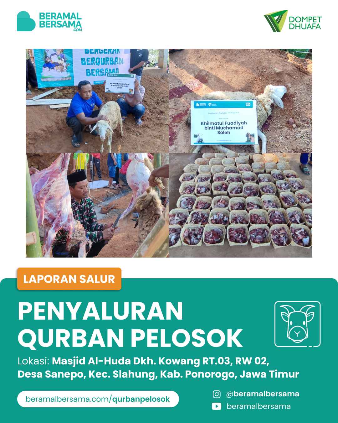 Berbagi Hewan Qurban Untuk Warga Masjid Al-Huda 7
