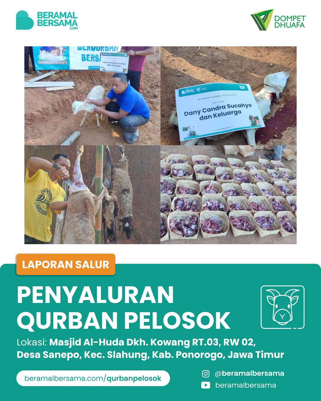 Berbagi Hewan Qurban Untuk Warga Masjid Al-Huda 9