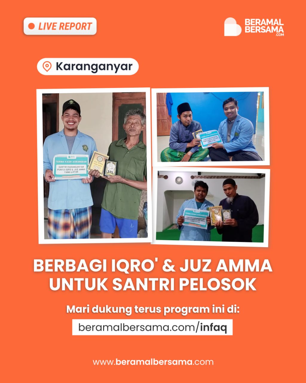 Berbagi Iqro dan Juz'ama untuk santri di Pelosok