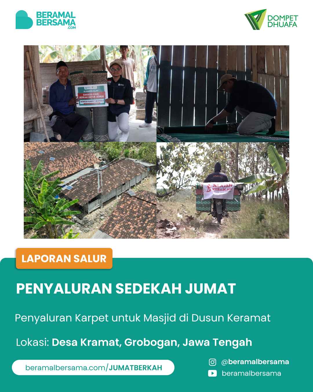 Berbagi Karpet untuk Mushola di Pelosok Grobogan