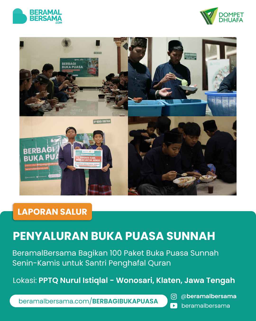 Berbagi Kebahagiaan Buka Puasa Sunnah PP Nurul Istiqlal