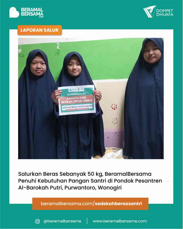 Berbagi Kebahagiaan dengan Sedekah Beras untuk Santri PP Al-Barokah