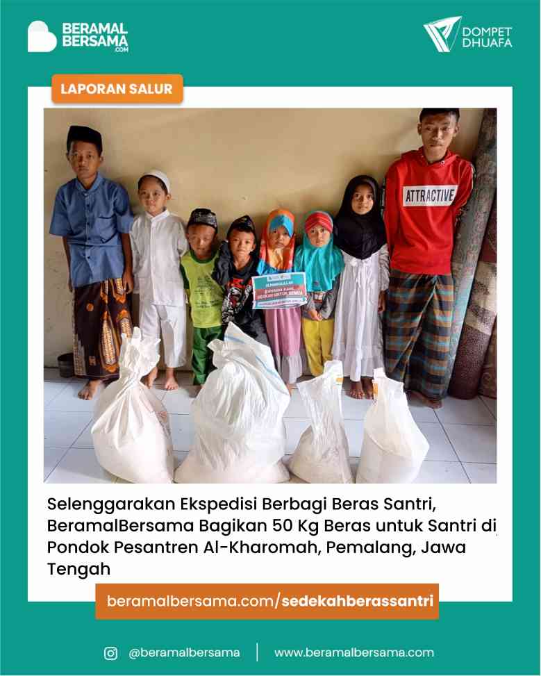 Berbagi Kebahagiaan dengan Sedekah Beras untuk Santri PP Al-Karomah