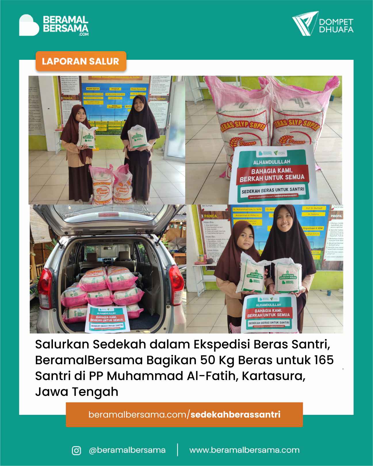Berbagi Kebahagiaan dengan Sedekah Beras untuk Santri PP Muhammad Al-Fatih