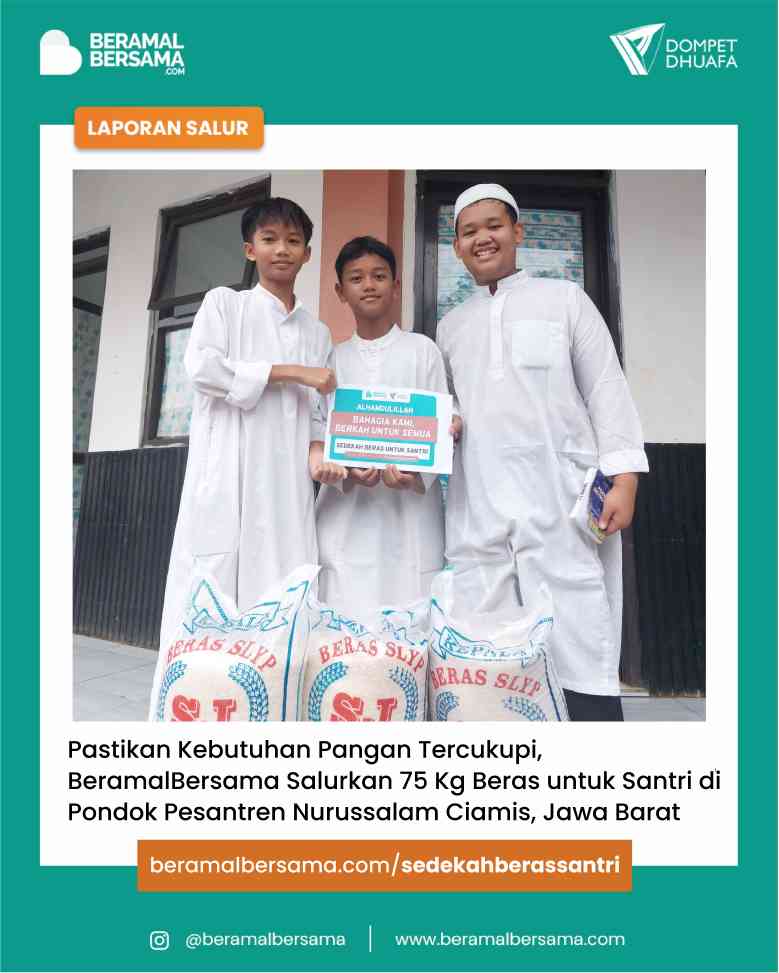 Berbagi Kebahagiaan dengan Sedekah Beras untuk Santri PP Nurussalam