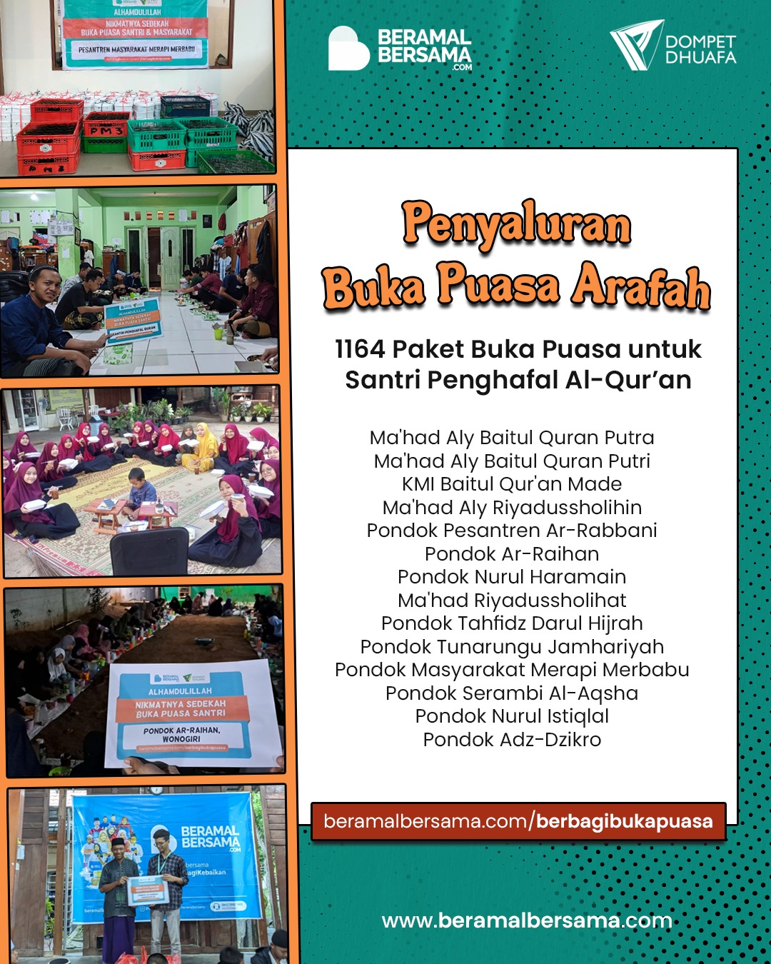 Berbagi Puasa Arafah untuk Santri