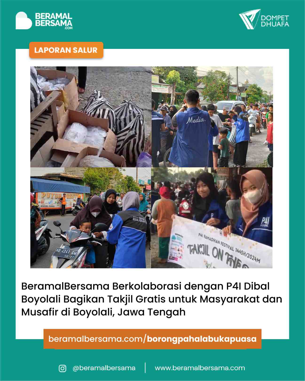 Berbagi Takjil Buka Puasa Bersama P41 Desa Dibal Boyolali