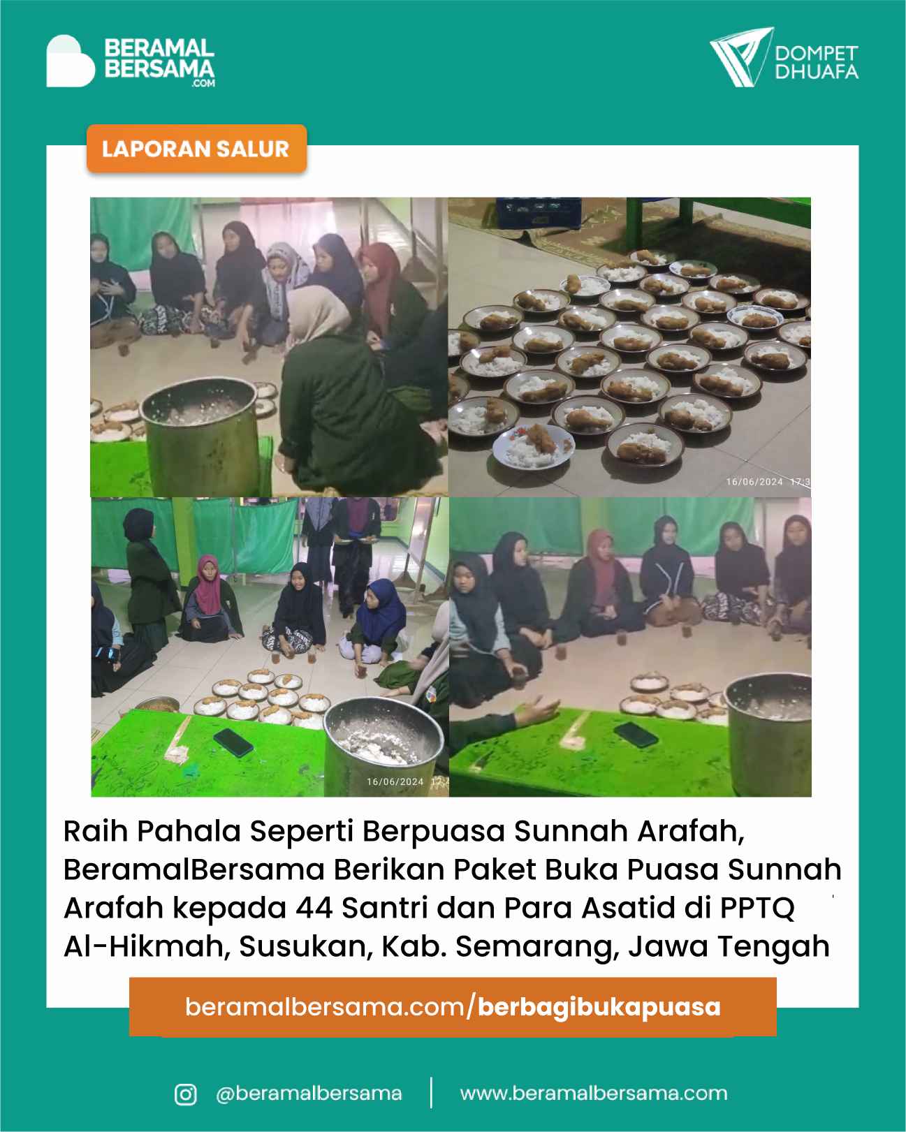 Berbuka Puasa Arafah Bersama Santri PP Al-Hikmah