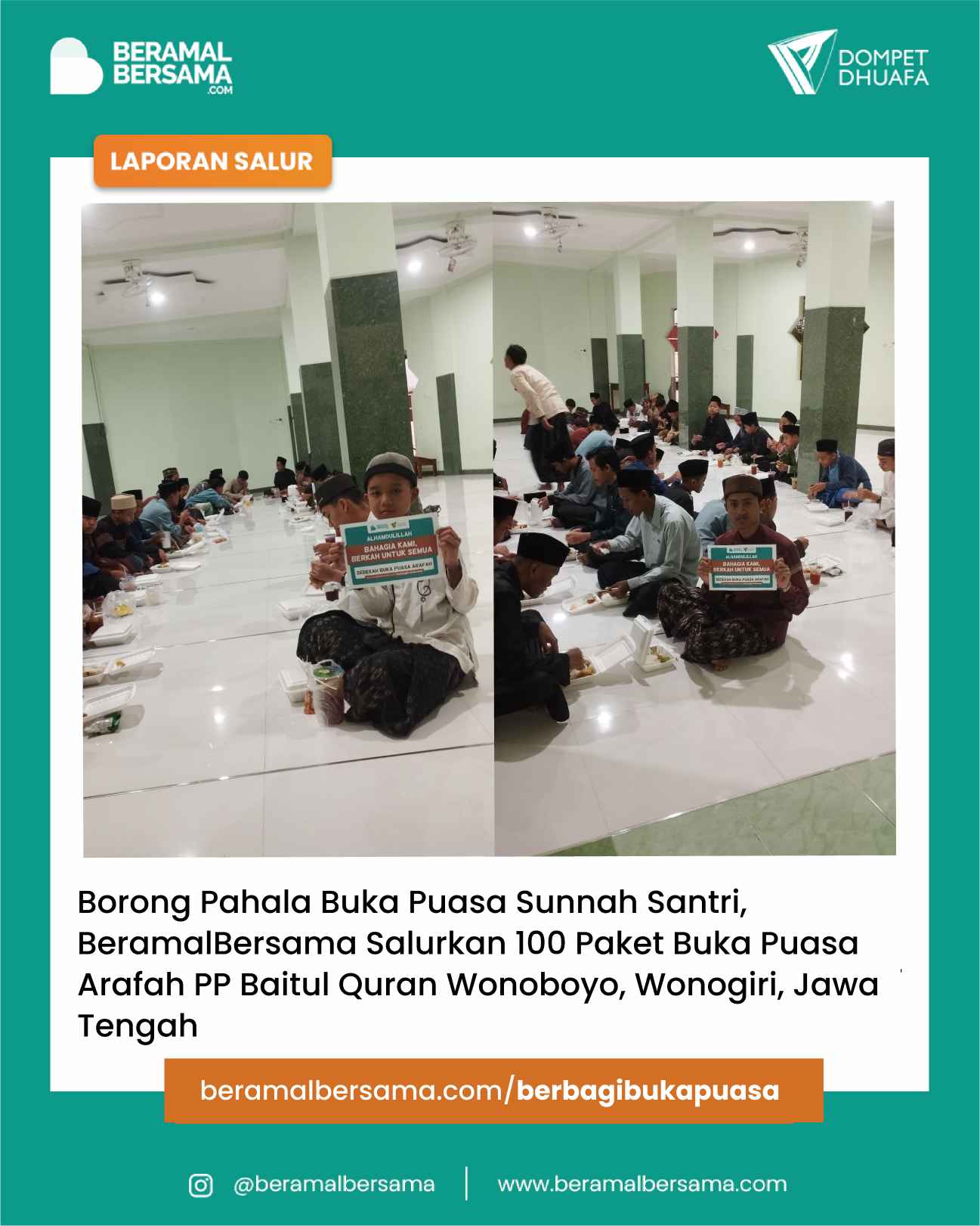 Buka Puasa Arafah untuk PP Baitul Quran Wonogiri