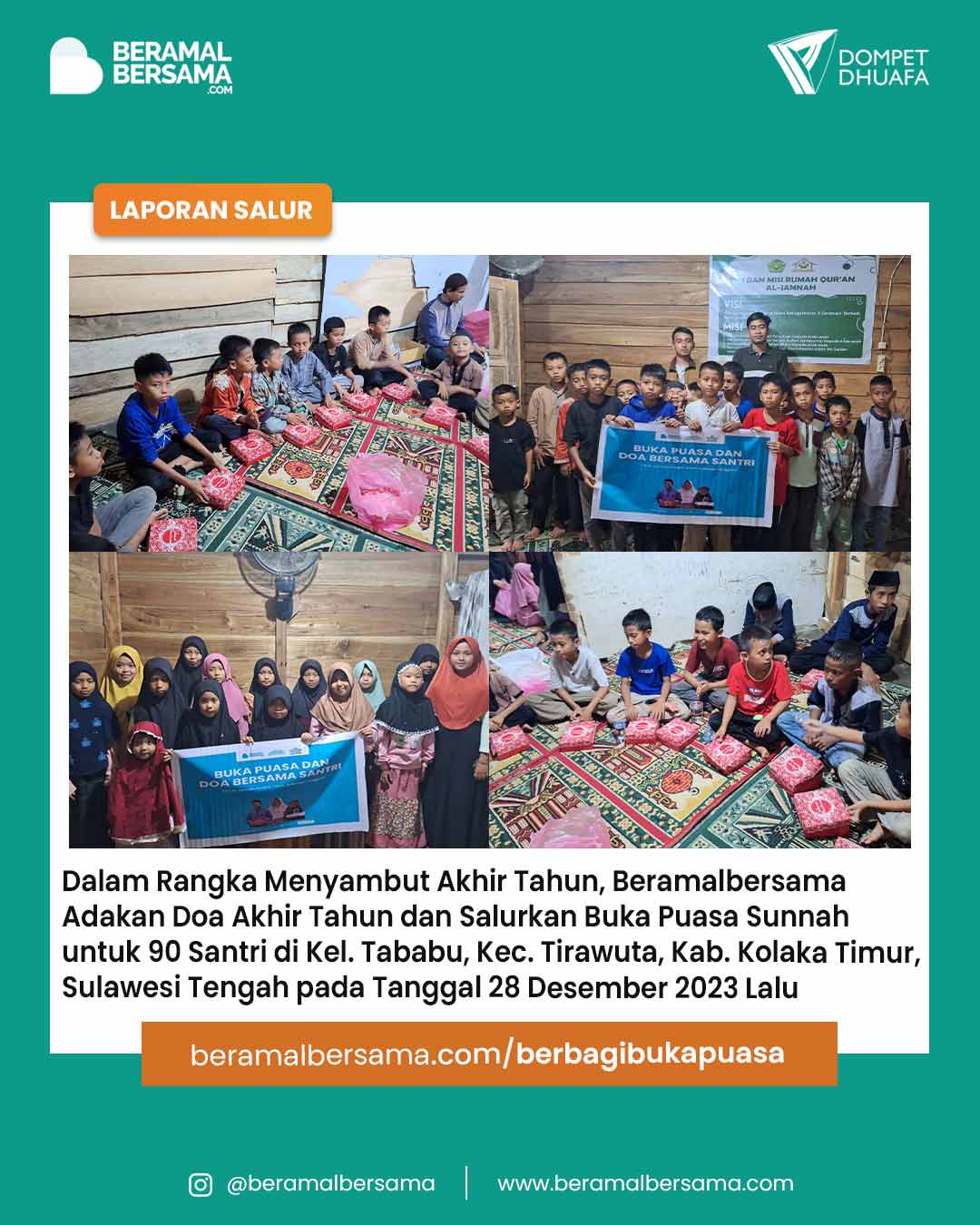 Buka Puasa Sunnah Santri TPA Al-Jannah Sulteng
