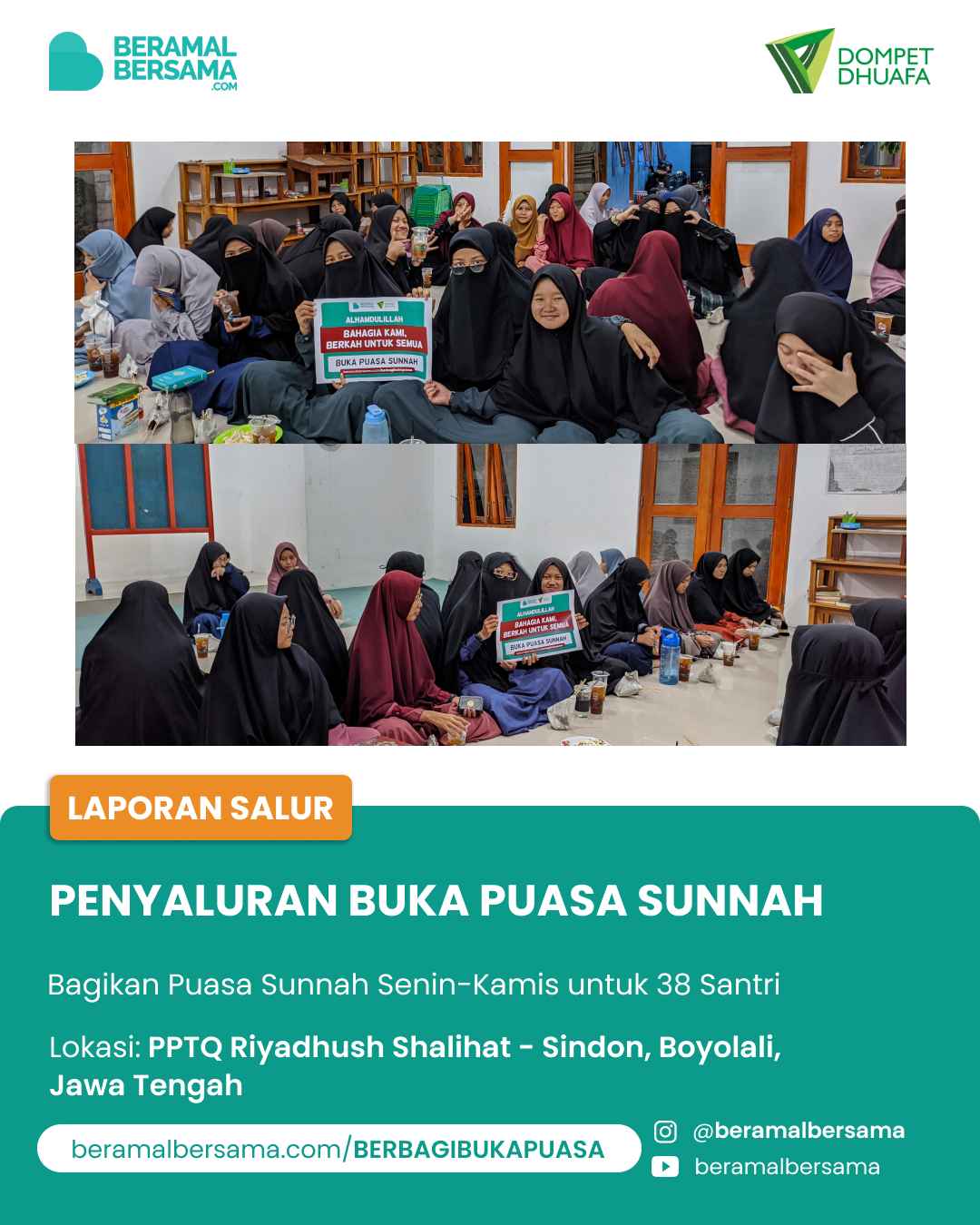 Buka Puasa Sunnah Senin Kamis PP Riyadussholihat