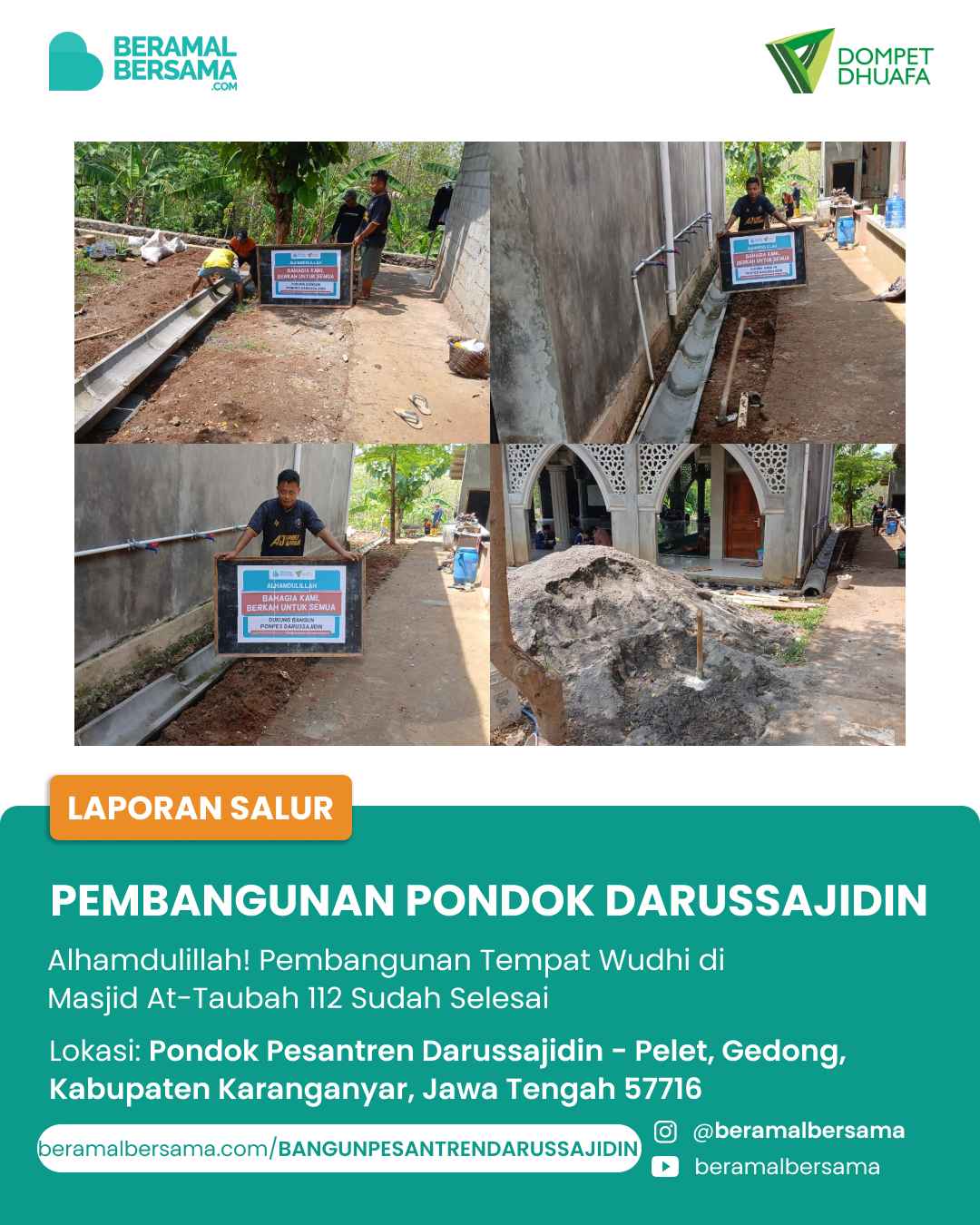 Dukung Renovasi Tempat Wudhu Masjid PP Darussajidin