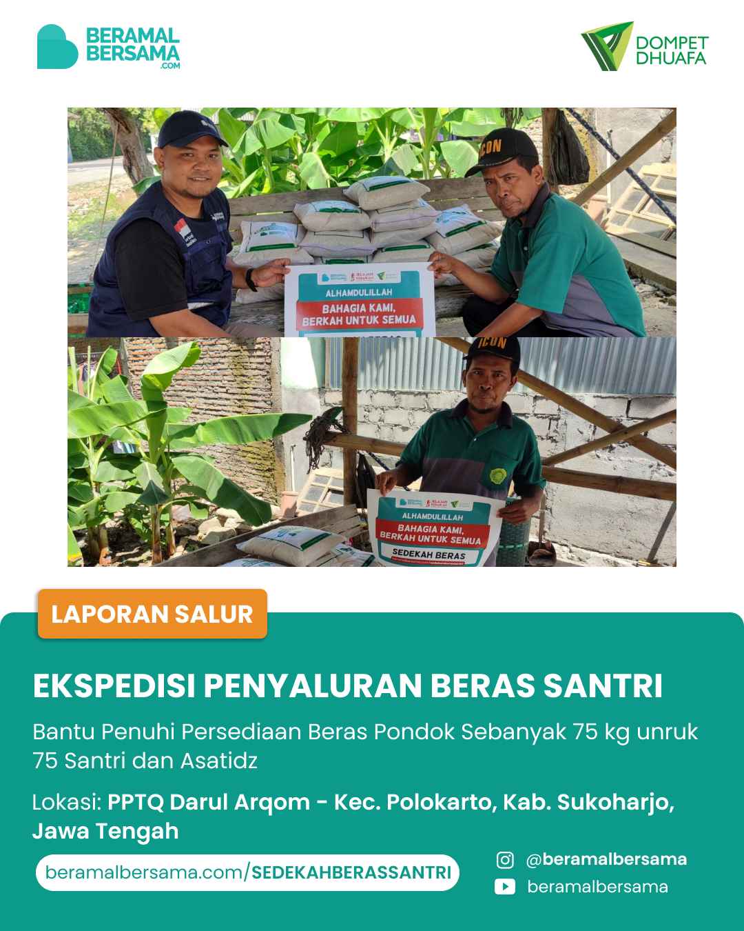 Ekspedisi Beras untuk Santri PPTQ Darul Arqom