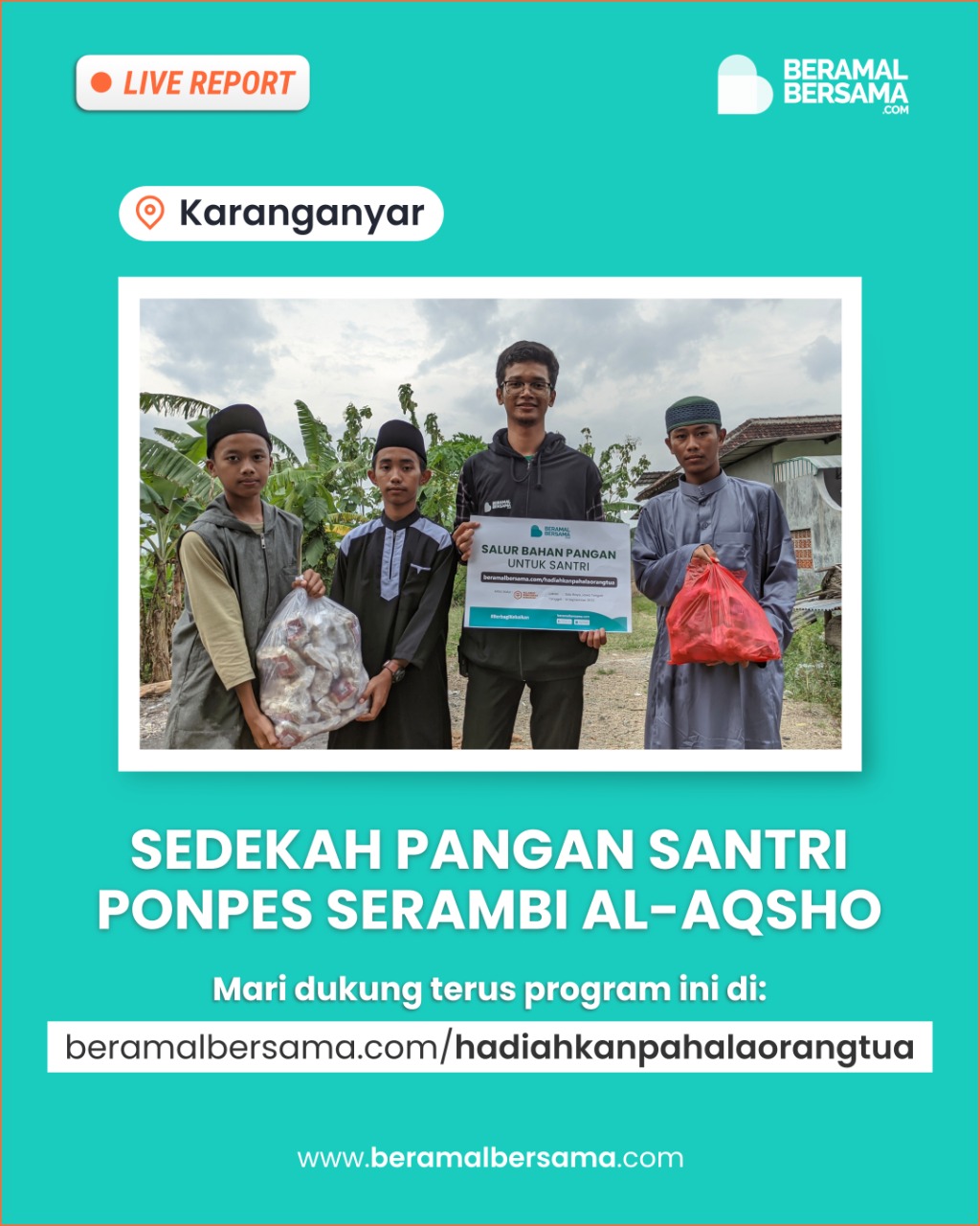 Hadiahkan Pangan untuk Santri Penghafal Quran