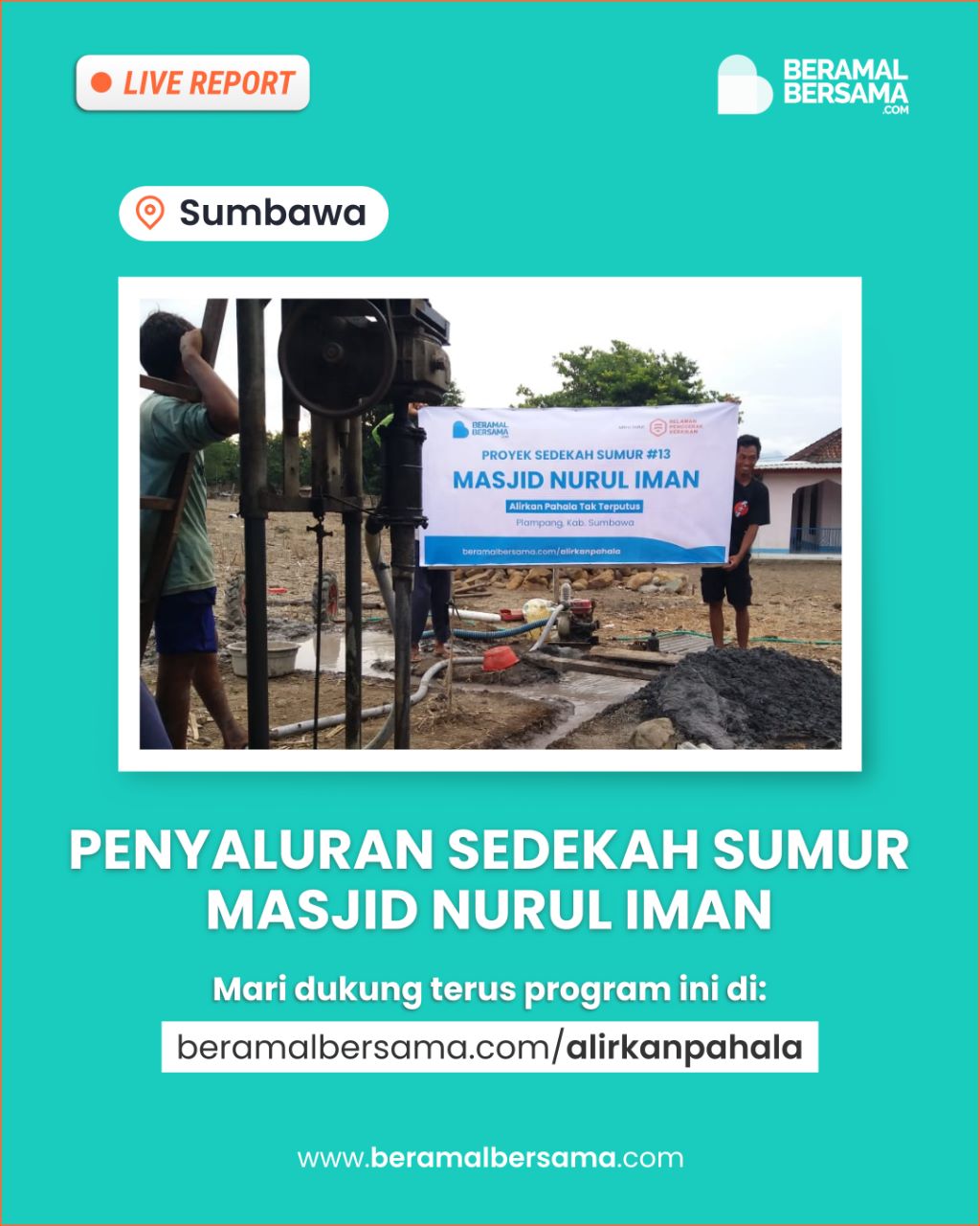 Kebahagian Air untuk Jamaah Masjid Nurul Iman Sumbawa