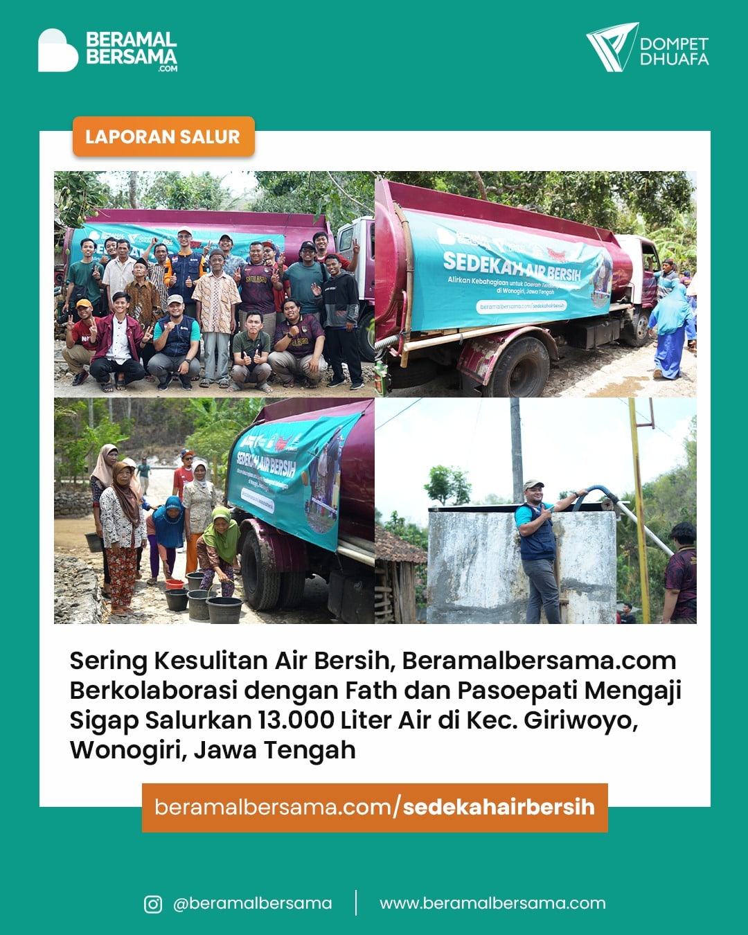 Kirim Air Bersih Untuk Warga Kekeringan Wonogiri