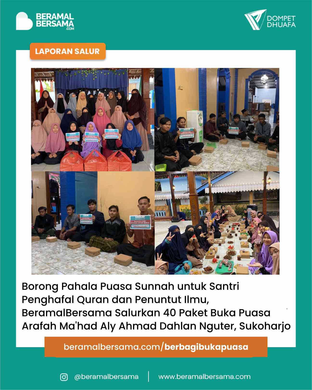 Membahagiakan Santri dengan Berbagi Buka Puasa Arafah untuk Mahad Aly Ahmad Dahlan