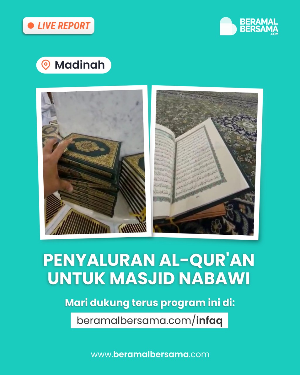 Pahala Mengalir dari Al-Quran Masjid Nabawi