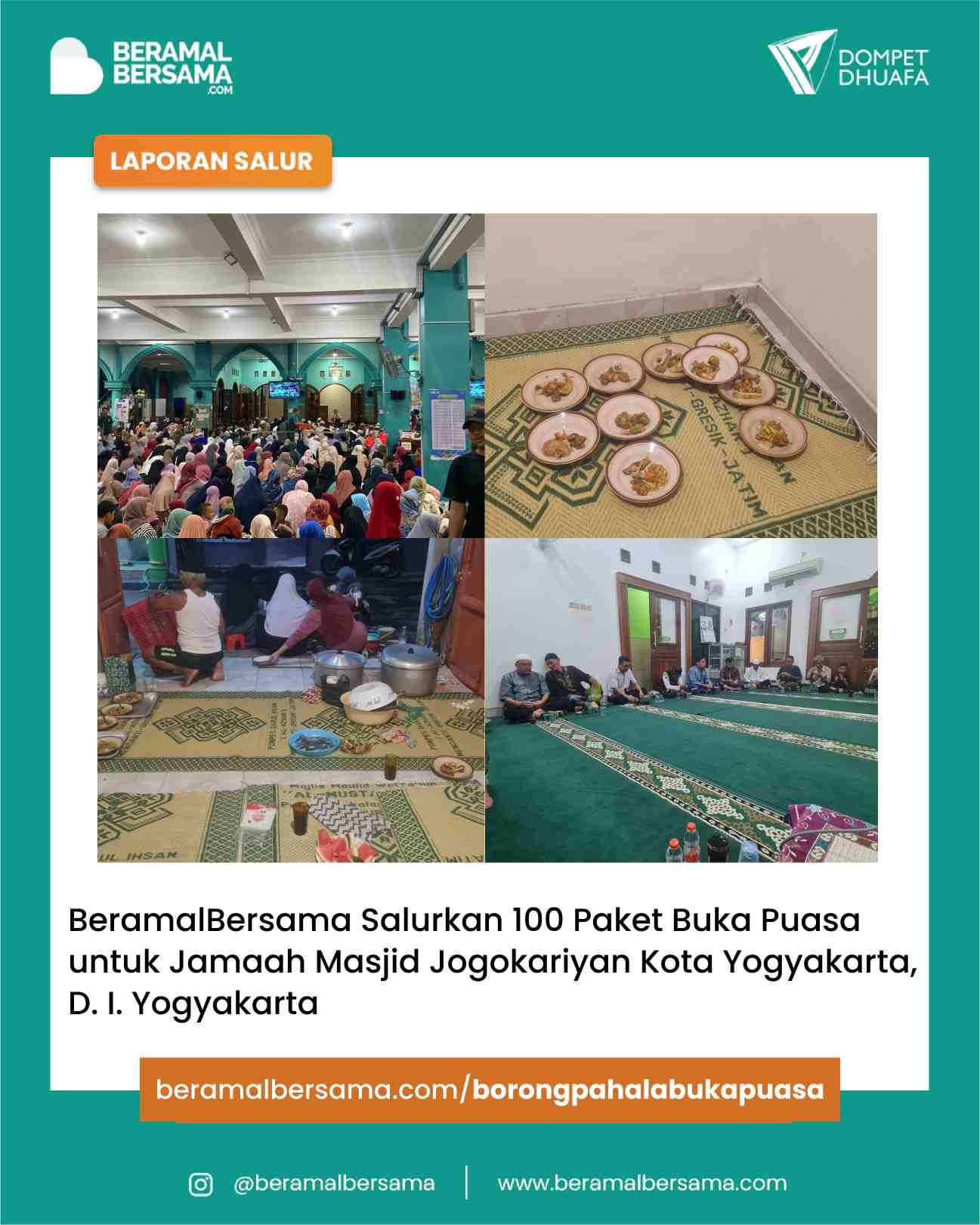 Panen Pahala Tanpa Batas dengan Berbagi Buka Puasa untuk Jamaah Masjid Jogokariyan Yogyakarta